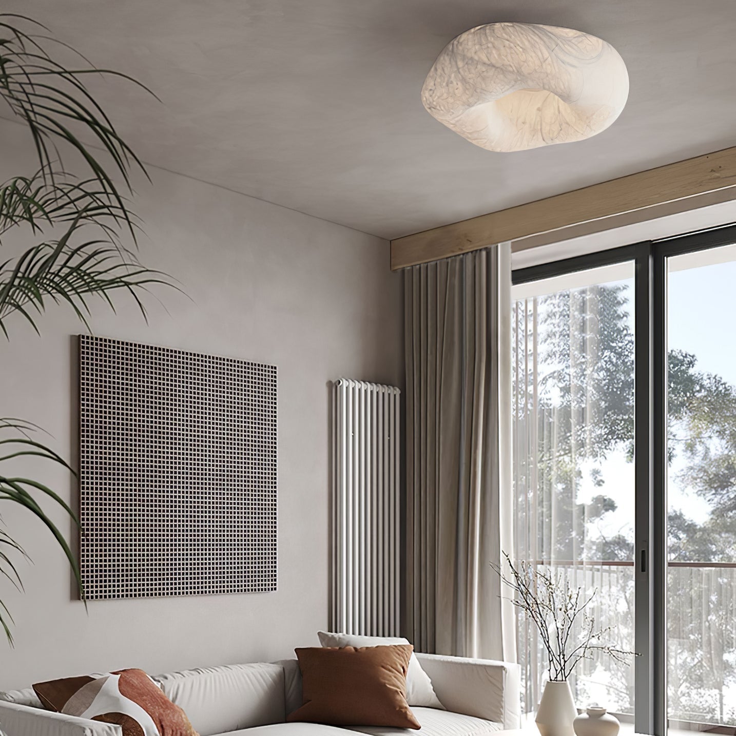 Modern Yunduo Silk Flush Mount Ceiling Light Minimalist LED Fixture for Bedroom and Dining Spaces