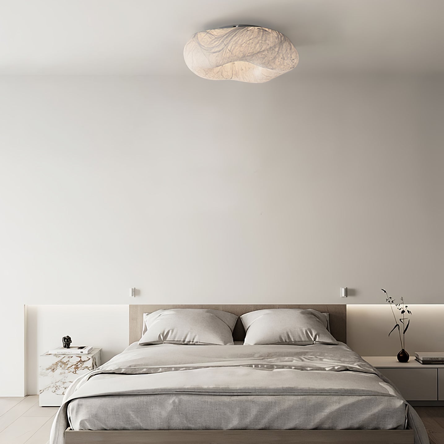Modern Yunduo Silk Flush Mount Ceiling Light Minimalist LED Fixture for Bedroom and Dining Spaces