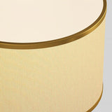 22 Inch Mid Century Modern Brushed Brass Geometric Table Lamp with White Linen Shade