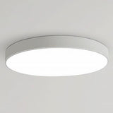 Modern 16 Inch Dimmable Round LED Flush Mount Ceiling Light with Remote in White