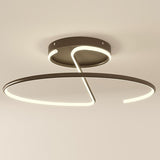 Modern 16 Inch Wire Inspired Round LED Semi Flush Mount Ceiling Light in Black or White