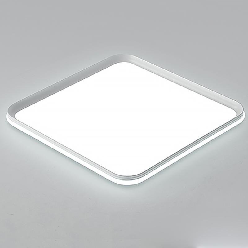16 Inch Square LED Flush Mount Ceiling Light with Remote Control Dimmable Modern White Fixture