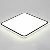 30 Inch Large Square LED Flush Mount Ceiling Light Dimmable Black Geometric Light Fixture