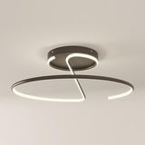 Modern 16 Inch Wire Inspired Round LED Semi Flush Mount Ceiling Light in Black or White
