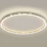 Dimmable Round LED Flush Mount Ceiling Light with Modern Hollow Edge Design for Bedroom