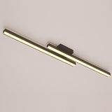35 Inch Modern LED Rectangular Semi Flush Mount Kitchen Ceiling Light Black Finish
