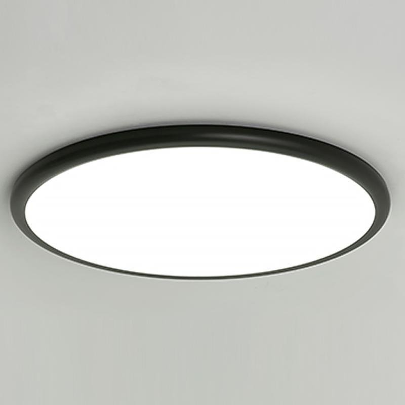 Modern 16 Inch LED Geometric Circle Flush Mount Ceiling Light in Black and White Finish