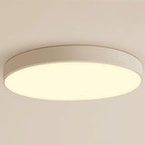 Modern 16 Inch Dimmable Round LED Flush Mount Ceiling Light with Remote in White