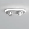 Modern Rectangular LED Ceiling Light with Dual Adjustable Spotlights for Kitchen Hallway and Porch
