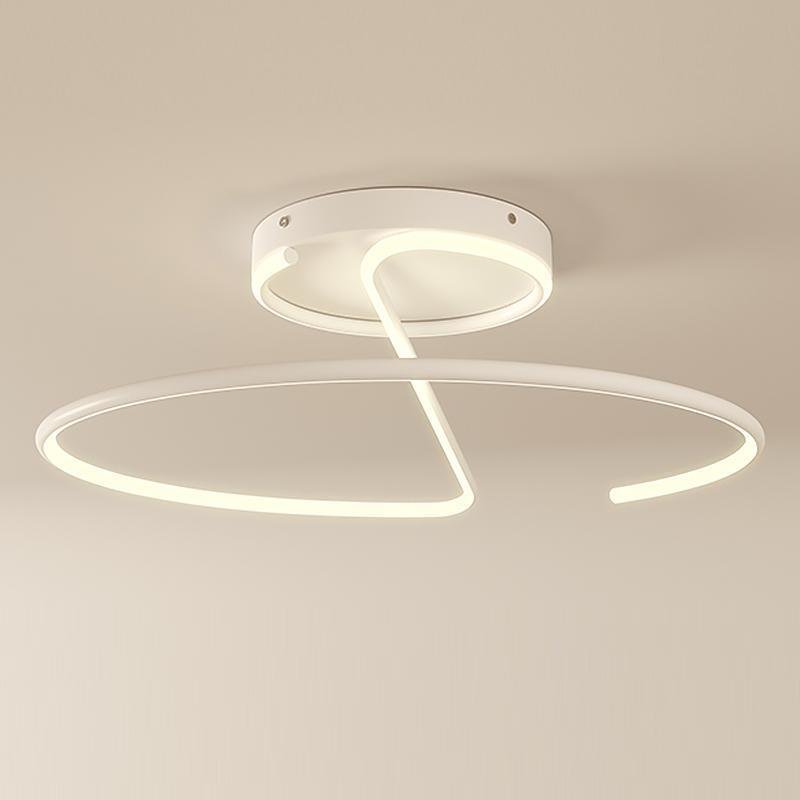 Modern 16 Inch Wire Inspired Round LED Semi Flush Mount Ceiling Light in Black or White