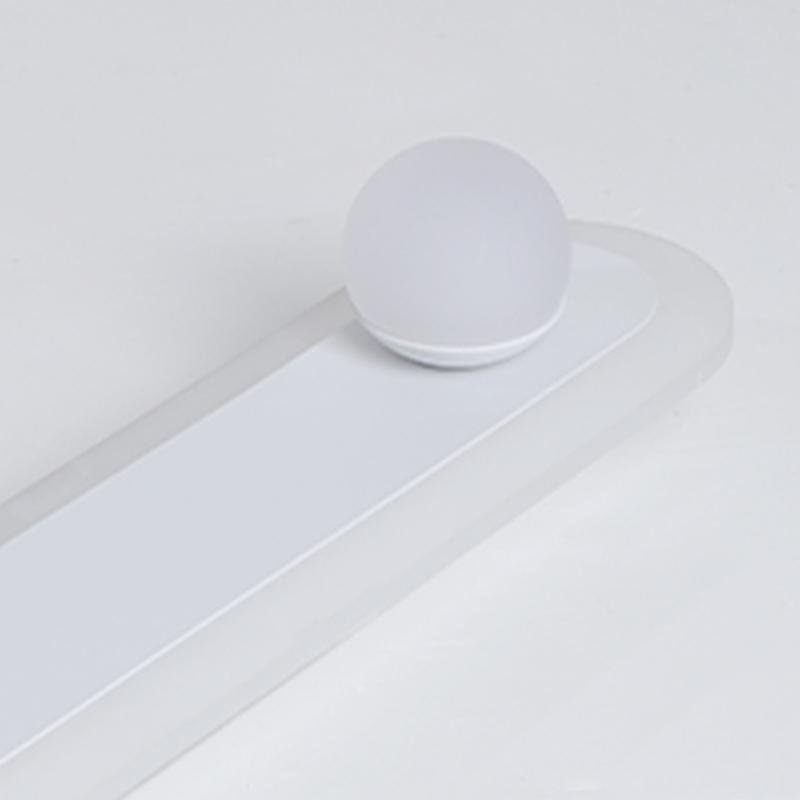 Modern White Rectangular LED Flush Mount Ceiling Light with Rotatable Spherical Spotlights