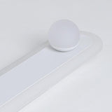 Modern White Rectangular LED Flush Mount Ceiling Light with Rotatable Spherical Spotlights