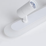 Modern White Rectangular LED Flush Mount Ceiling Light with Rotatable Spherical Spotlights