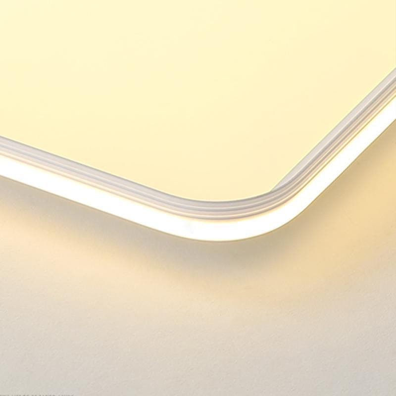 16 Inch Square LED Flush Mount Ceiling Light with Remote Control Dimmable Modern White Fixture