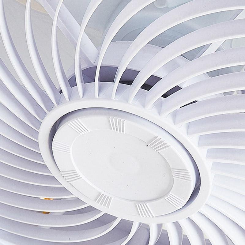 Modern White and Gold Crown Bladeless Flush Mount Ceiling Fan with Remote Control and LED Light