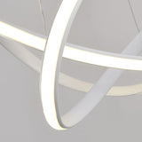 Modern Geometric White Ribbon LED Flush Mount Ceiling Light Dimmable Circular Fixture