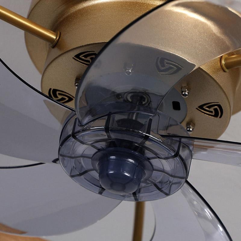 20 Inch Rustic Gold Flush Mount Ceiling Fan with 5 Blades and Remote Control