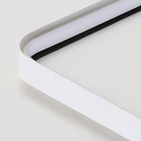 Modern Square LED Flush Mount Ceiling Light White Dimmable Geometric 24 Inch Fixture