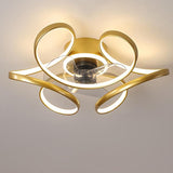 18 Inch Flower Shaped Modern Flush Mount Ceiling Fan with Light and Remote Control