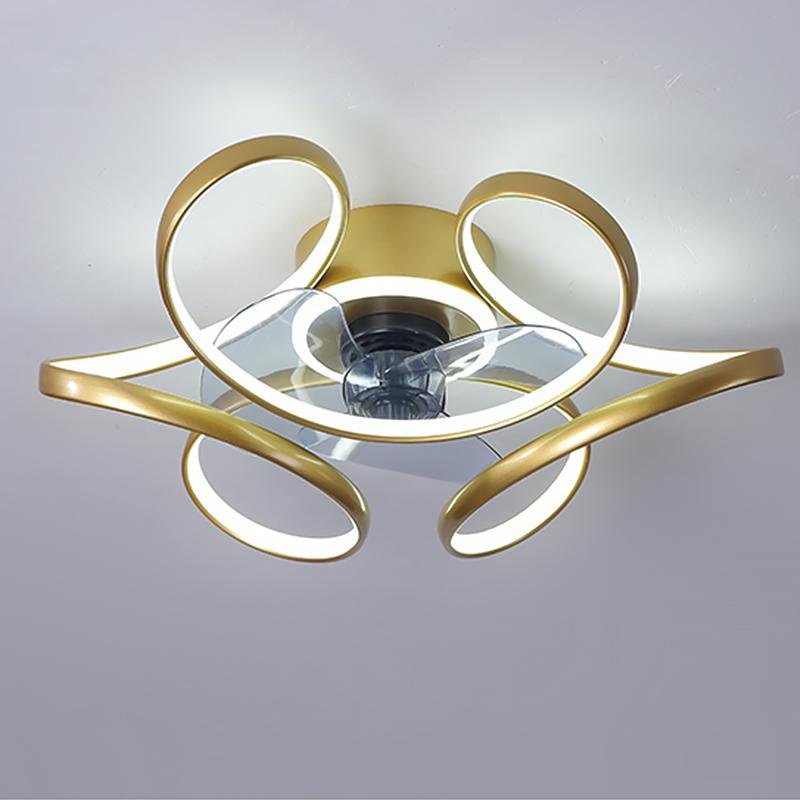 18 Inch Flower Shaped Modern Flush Mount Ceiling Fan with Light and Remote Control
