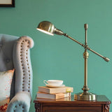 Industrial Silver Iron Dome Desk Lamp with Flexible Adjustable Arm for Home Office Study