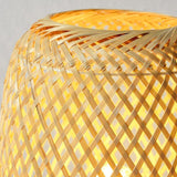 Japanese Hand Woven Rattan Table Lamp for Boho Bedroom Decor and Warm Ambient Lighting