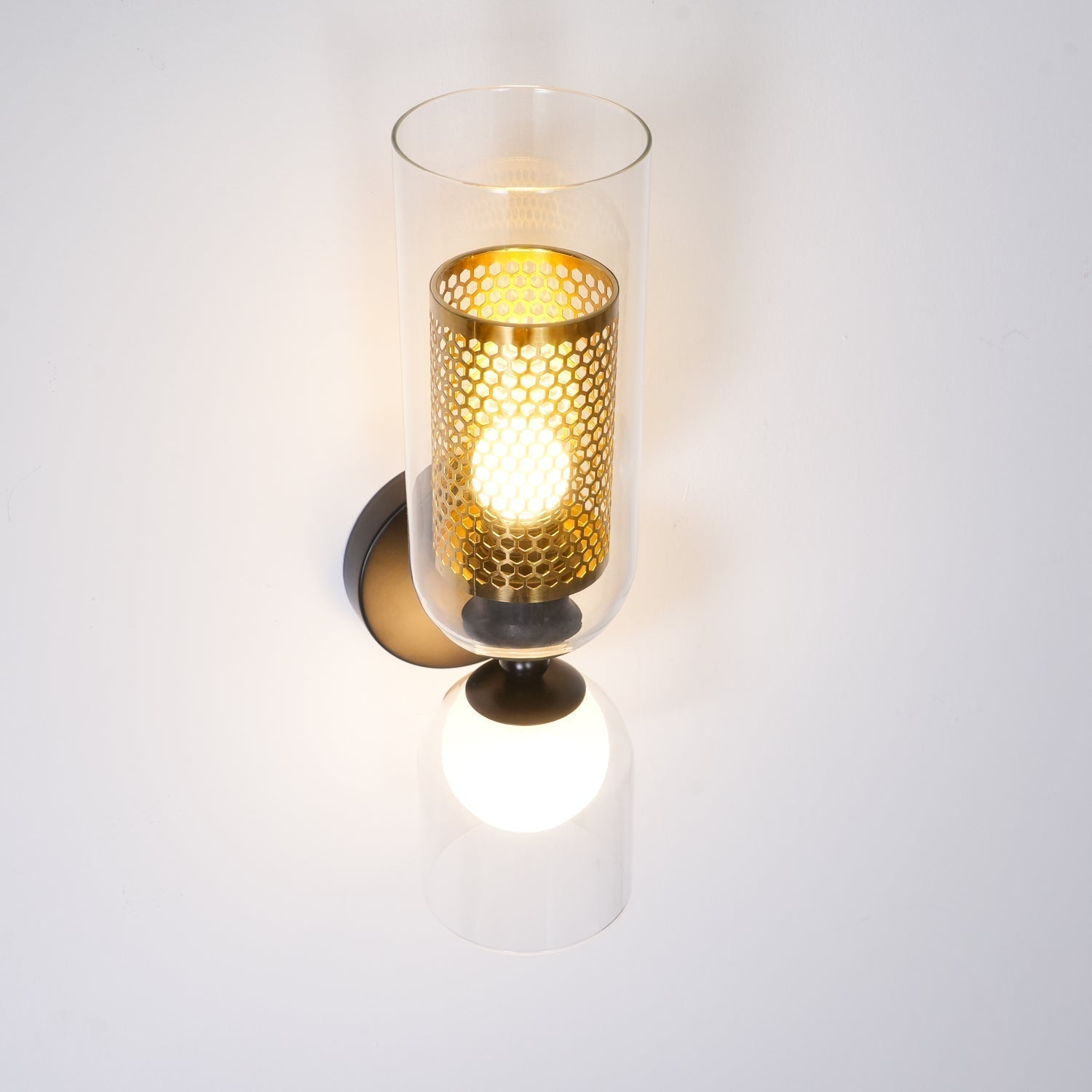 modern-industrial-black-metal-and-clear-glass-multidirectional-double-wall-sconce