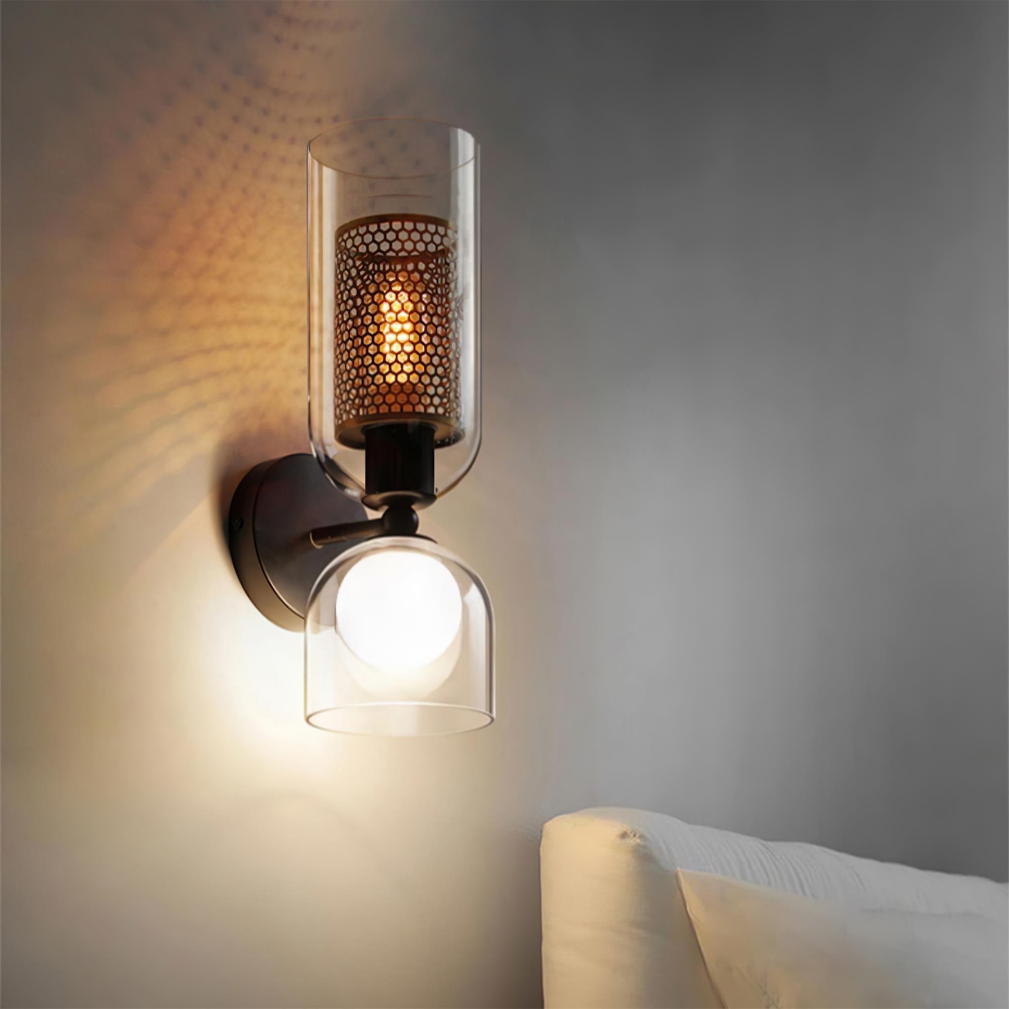 modern-industrial-black-metal-and-clear-glass-multidirectional-double-wall-sconce