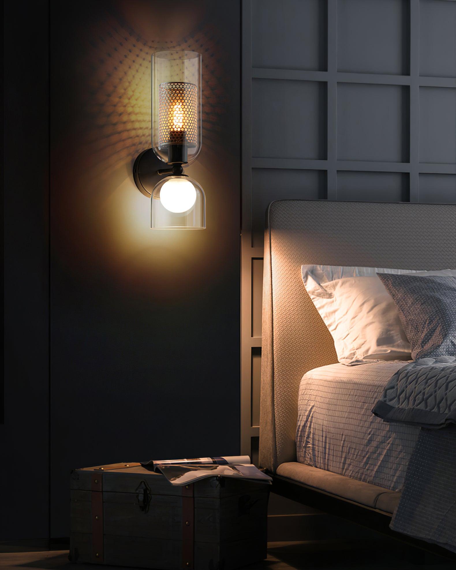 modern-industrial-black-metal-and-clear-glass-multidirectional-double-wall-sconce