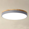 Modern Circular Wood LED Flush Mount Ceiling Lamp for Living Room and Bedroom
