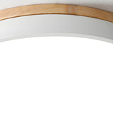 Modern Circular Wood LED Flush Mount Ceiling Lamp for Living Room and Bedroom