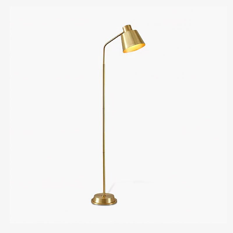 Contemporary Brass Gold Standing Floor Lamp Minimalist LED Lighting for Living Room