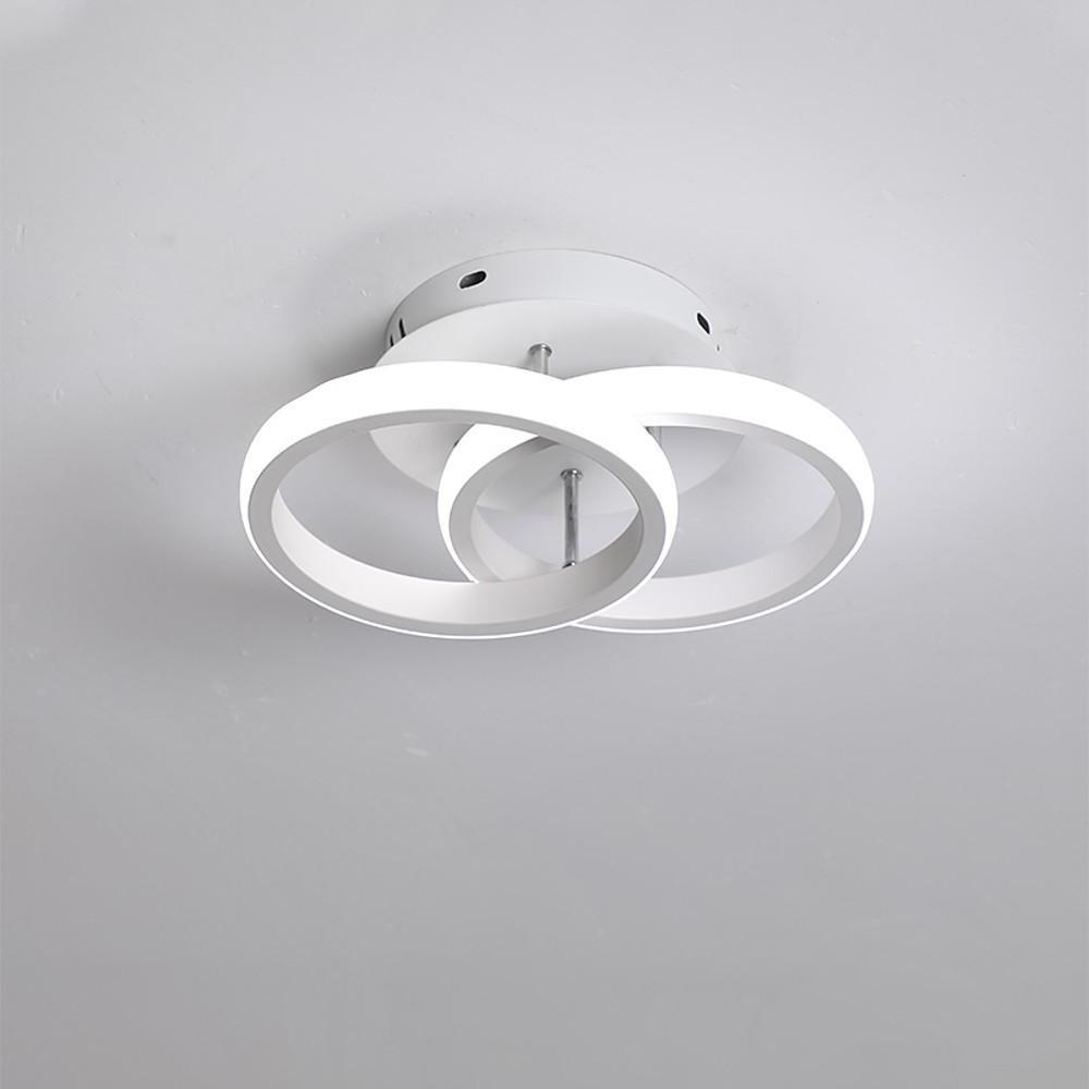 Modern 2 Ring LED Flush Mount Ceiling Light Metal Geometric Fixture for Hallway and Bedroom