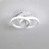 Modern 2 Ring LED Flush Mount Ceiling Light Metal Geometric Fixture for Hallway and Bedroom