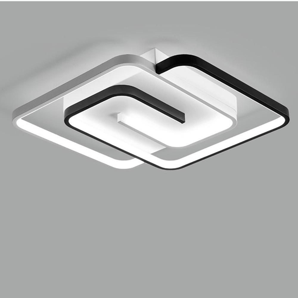 Modern Abstract Geometric LED Flush Mount Ceiling Light Low Profile Interlocking Shapes