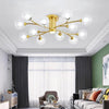 Modern Globe Glass LED Flush Mount Ceiling Light Industrial Metal Lantern Fixture
