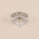 Modern Geometric LED Crystal Flush Mount Ceiling Light Fixture for Kitchen and Hallway