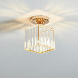Modern Crystal LED Flush Mount Ceiling Light Industrial Metal Lamp for Hallway