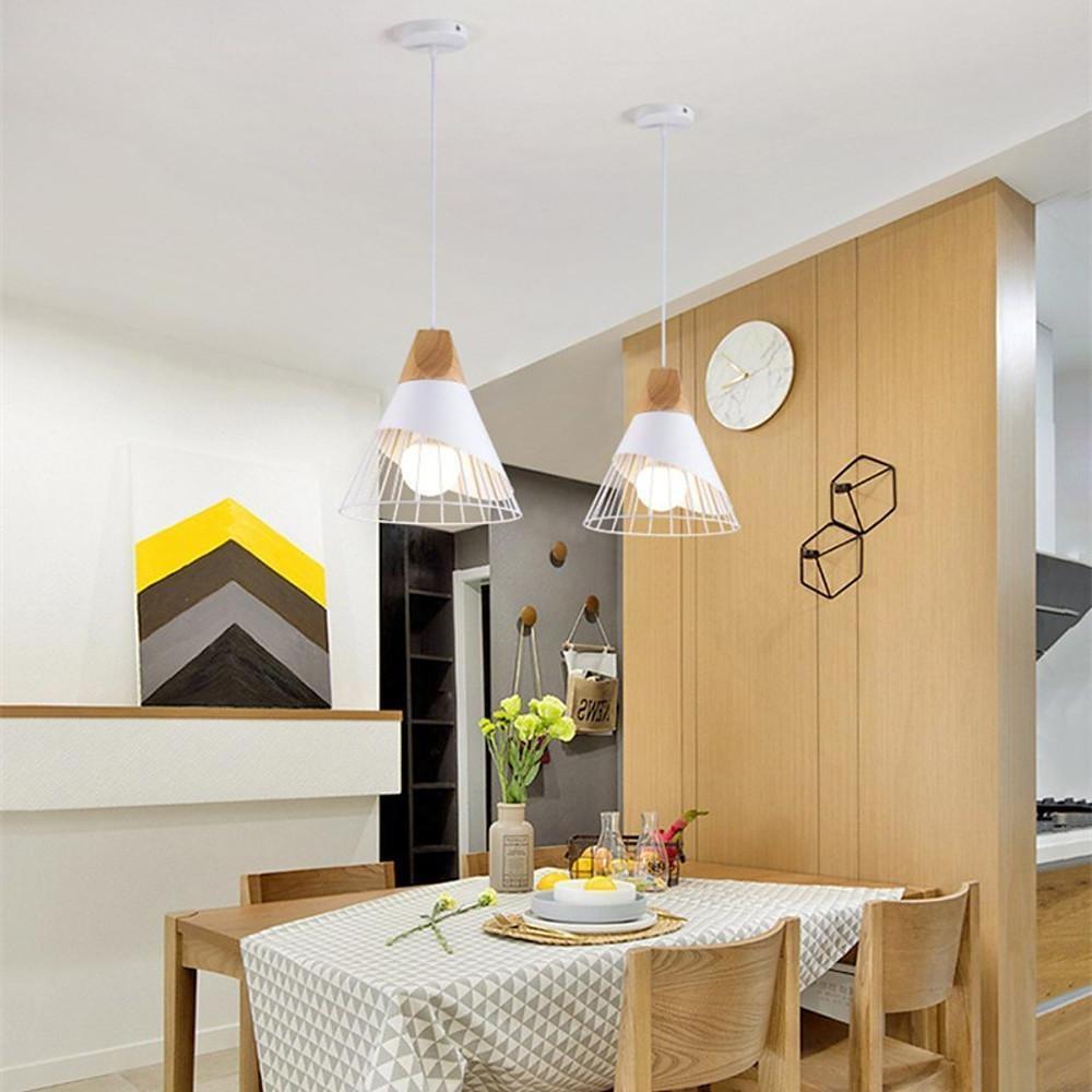 Abstract Cone Shaped Metal Pendant Light Nordic Minimalist Kitchen Island Hanging Ceiling Fixture