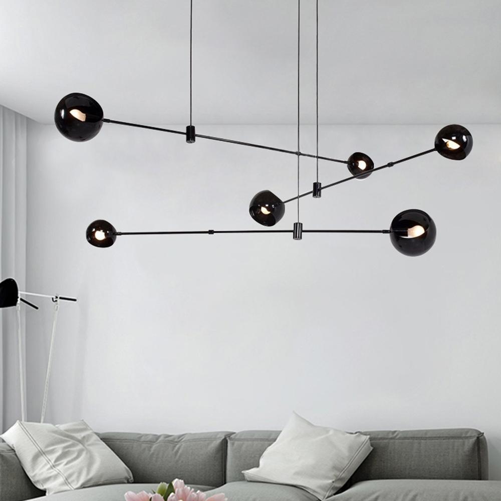 Acaba Modern Rotating Glass Globe Chandelier Pendant Light for Home Office