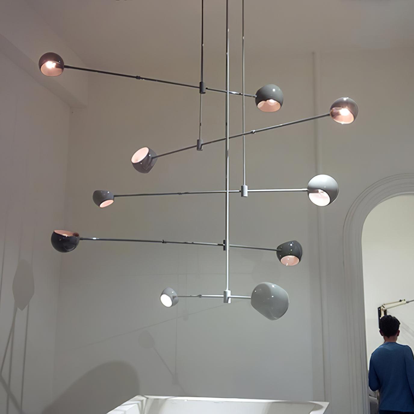 Acaba Modern Rotating Glass Globe Chandelier Pendant Light for Home Office