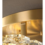 Modern Nordic Crystal LED Flush Mount Ceiling Light Brass Copper 6 Light Fixture