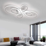 Modern Artistic Curved LED Ceiling Light Dimmable Flush Mount Chandelier for Living Room
