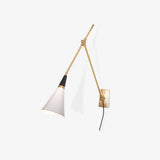 Adjustable Arm Plug In Wall Lamp with Metal Shade Mid Century Modern Sconce