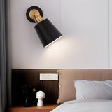 Adjustable Black and Gold LED Wall Sconce Nordic Style 3 Step Dimming Bedroom Light