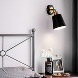 Adjustable Black and Gold LED Wall Sconce Nordic Style 3 Step Dimming Bedroom Light