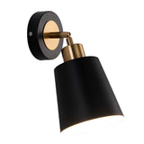 Adjustable Black and Gold LED Wall Sconce Nordic Style 3 Step Dimming Bedroom Light