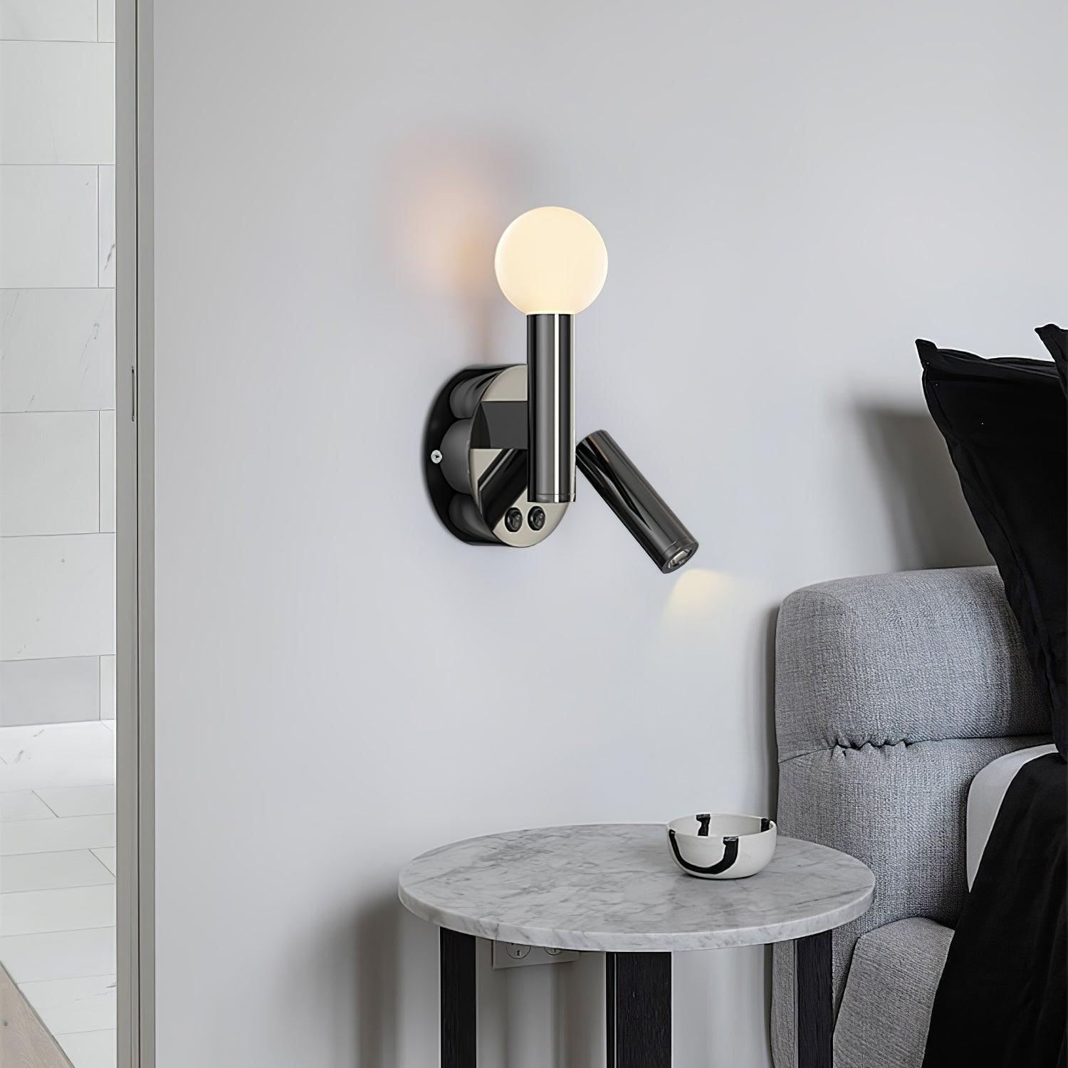 Adjustable LED Bedside Reading Wall Lamp Set of 2 with Space Saving Flush Mount Design