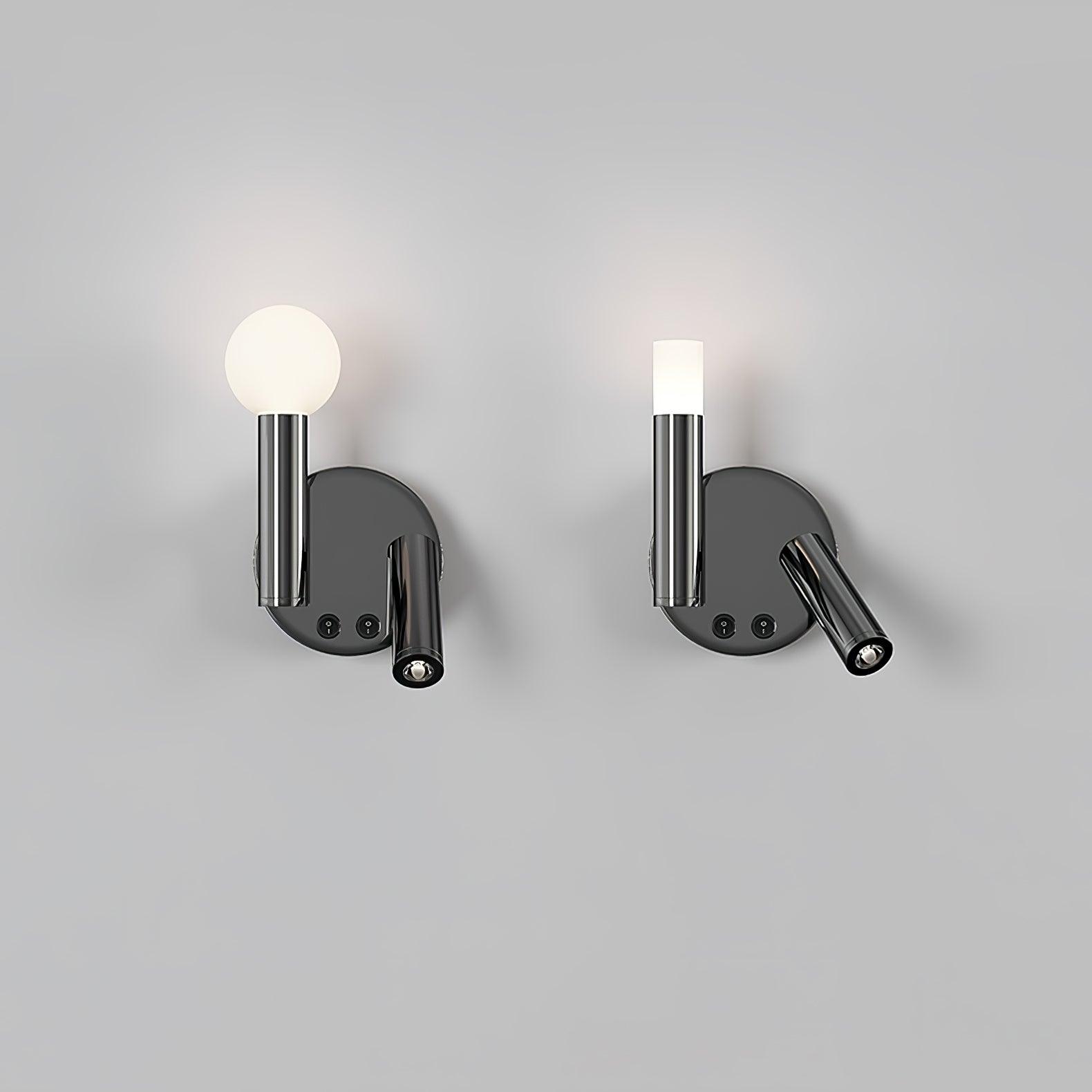 Adjustable LED Bedside Reading Wall Lamp Set of 2 with Space Saving Flush Mount Design