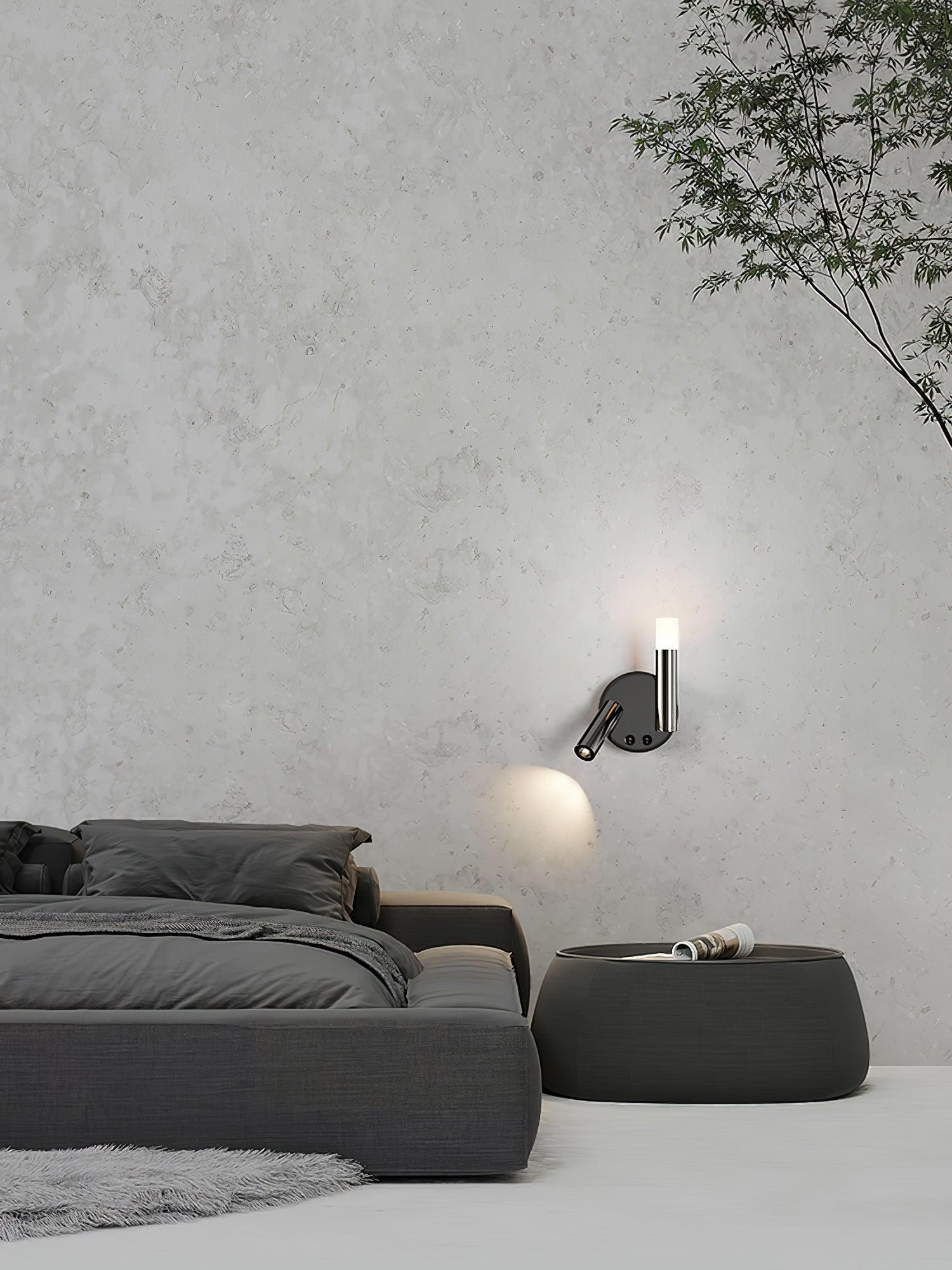 Adjustable LED Bedside Reading Wall Lamp Set of 2 with Space Saving Flush Mount Design